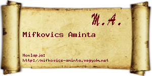 Mifkovics Aminta névjegykártya
